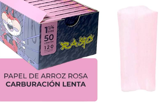 Papel de arroz carb. lenta 1/4 (Rosa)
