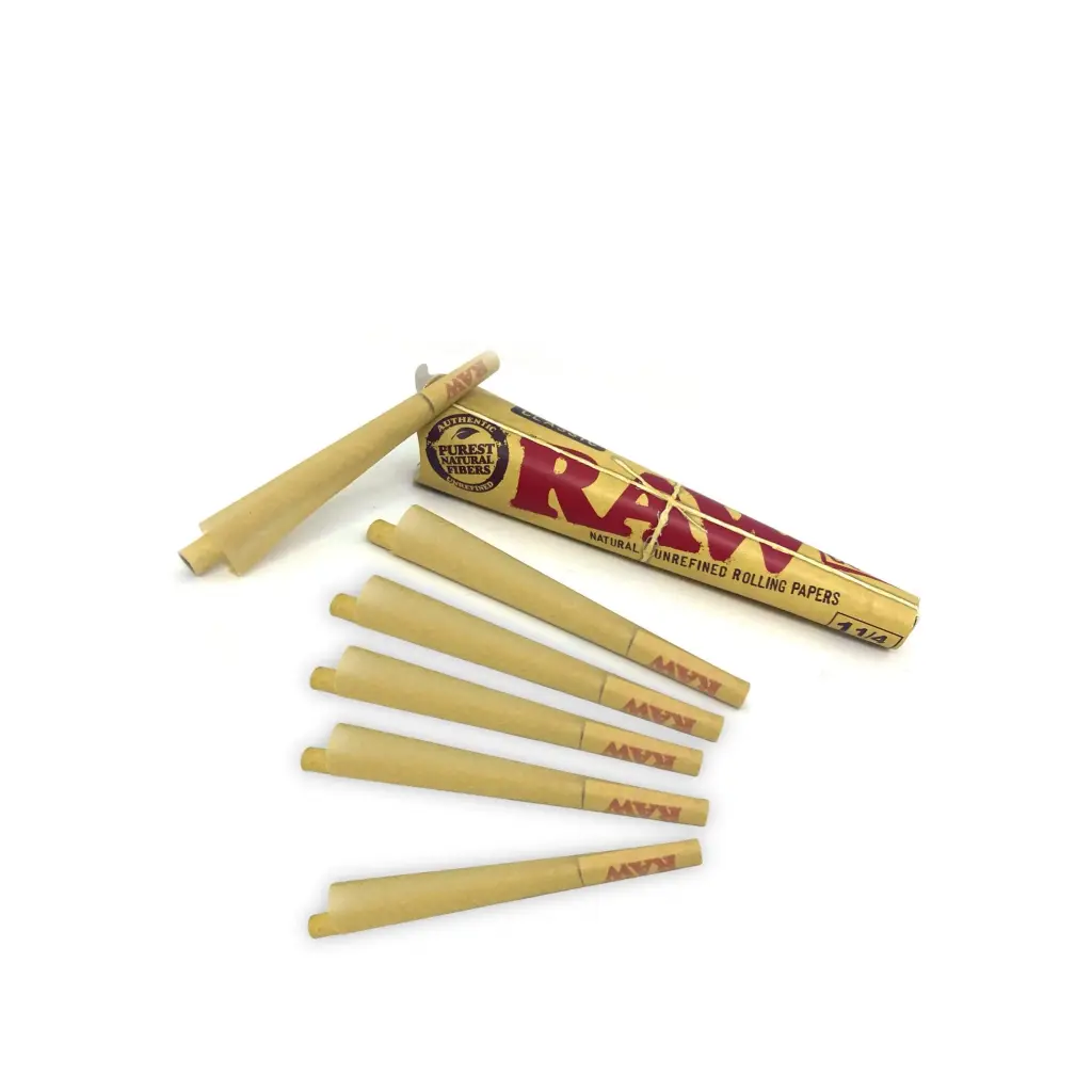 RAW Classic 1 1/4 Conos Pre-Enrolados - Pack de 6