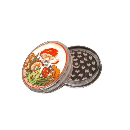 [M-001C-B] GRINDER ACRILICO MEDIANO CON STICKER